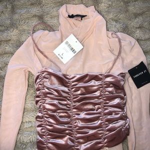 Forever21 Velvet and Mesh Layered Tops